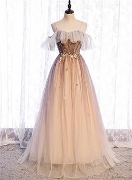 Picture of Pretty Gradient Tulle with Straps Sweetheart Party Dresses, A-line Tulle Evening Dress Prom Dresses